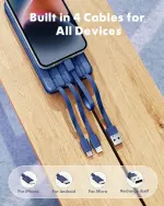 ⁦شارميست باور بانك مع كيبلات مدمجة  بطارية USB C 20000mAh مع 5 مخارج و4 مداخل وشاشة LED نوع C شاحن محمول سريع الشحن 22.5 واط متوافق مع الهواتف الذكية⁩ - الصورة ⁦3⁩