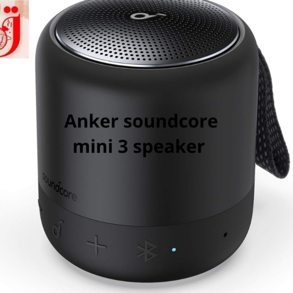 مكبر صوت Soundcore Anker Mini 3 بلوتوث، وتقنية BassUp وPartyCast، ومنفذ USB-C، ومقاوم للماء IPX7، ومعادل صوت قابل للتخصيص