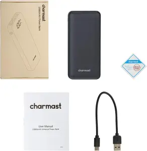 ⁦شارميست باور بانك بي دي 23800 مللي امبير في الساعة بمنفذ USB C 18 واط، شاحن محمول بشاشة LED مع مدخلين و4 مخارج متوافق مع الجوال والتابلت⁩ - الصورة ⁦2⁩