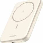 يوجرين ماج سيف باور بانك 5000mAh شاحن أيفون لاسلكي مع كابل USB C شاحن محمول شحن سريع حزمة بطارية شاحن أيفون ماج سيف لسلسلة أيفون15141312 سامسونج وغيرها