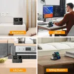 ⁦Dado 5 in 1 Wireless Charger with Alarm Clock for Apple, Magnetic Wirelss Charger Stand for iPhone 15/14/13/12,Apple Watch Series 9/Ultra 2/8/7/SE/6/5,Air-Pods 3/Pro/2 (Black)⁩ - الصورة ⁦3⁩