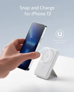 ⁦انكر باور بانك، بطارية مغناطيسية 622 (ماج جو) شاحن لاسلكي مغناطيسي قابل للطي 5000mAh  ومنفذ USB-C لايفونات 14/13/12/  15/15 بلس/15 برو/15 برو ماكس⁩ - الصورة ⁦6⁩