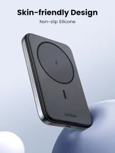 ⁦يوجرين ماج سيف باور بانك 5000mAh شاحن أيفون لاسلكي مع كابل USB C شاحن محمول شحن سريع حزمة بطارية شاحن أيفون ماج سيف لسلسلة أيفون15141312 سامسونج وغيرها⁩ - الصورة ⁦2⁩