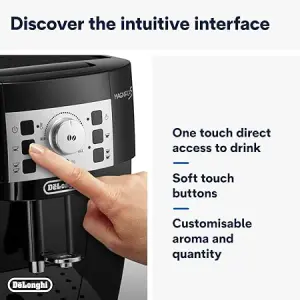 ماكينة صنع قهوة اوتوماتيكية بالكامل، من حبة البن الى الكوب من ديلونجي ECAM22.110.B, 220 وات، بلاستيك لونان أسود وفضي 2 61ot3e3S9uL. AC SY450