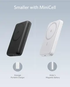 ⁦انكر باور بانك، بطارية مغناطيسية 622 (ماج جو) شاحن لاسلكي مغناطيسي قابل للطي 5000mAh  ومنفذ USB-C لايفونات 14/13/12/  15/15 بلس/15 برو/15 برو ماكس⁩ - الصورة ⁦2⁩