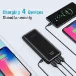 ⁦شارميست باور بانك بي دي 23800 مللي امبير في الساعة بمنفذ USB C 18 واط، شاحن محمول بشاشة LED مع مدخلين و4 مخارج متوافق مع الجوال والتابلت⁩ - الصورة ⁦4⁩