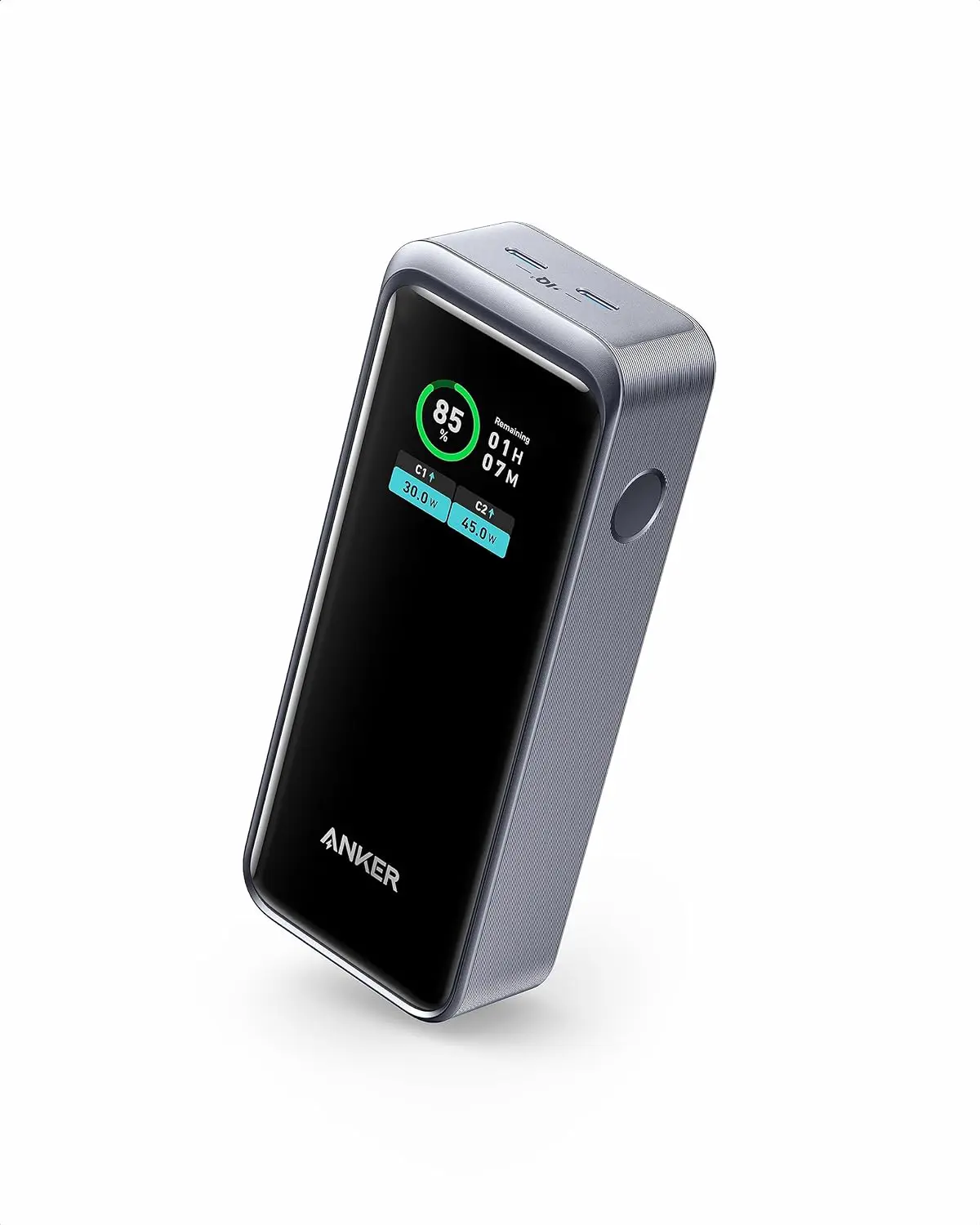 717RjS7VakL._AC_SL1500_ باور بانك من انكر Anker Prime Power Bank, 12,000 mAh 2-Port Portable Charger with 130W Output, Smart Digital Display, Compatible with iPhone 151413 Series, MacBook, Dell - الصورة 1