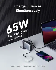 ⁦انكر باور بانك 733 (باور كور 65 واط)، شاحن هايبرد 2 في 1، شاحن محمول USB-C 10000mAh 30 واط⁩ - الصورة ⁦4⁩