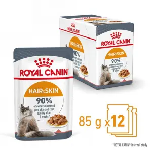 Box Royal canin Hair & Skin wet food 12 pcs عبوة رويال كانين هير اند سكين طعام رطب ١٢ ظرف 1 Royal Canin Hair & Skin Wet Food