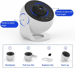 ⁦صن بوكس ​​جهاز عرض النجوم، جهاز عرض القبة السماوية المجرية لغرفة النوم - Sunbox Star Projector, Galaxy Planetarium Projector for Bedroom⁩ - الصورة ⁦3⁩