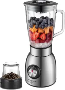 خلاط لسطح الطاولة للمخفوقات والسموذي 1500 واط من الستانلس ستيل بسرعتين، وعاء زجاجي سعة 1500 مل لصنع الهريس وسحق الثلج والتنظيف التلقائي وشفرات سيبر الثلج، عصارة متعددة الوظائف 6 616IuXXYUL. AC SX569