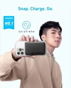 ⁦Anker Magnetic Power Bank 10K   -  باور بانك مغناطيسي من أنكر 10k⁩ - الصورة ⁦3⁩
