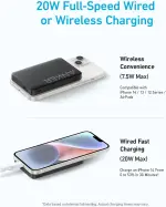 ⁦Anker Magnetic Power Bank 10K   -  باور بانك مغناطيسي من أنكر 10k⁩ - الصورة ⁦4⁩