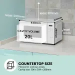 كومفي فرن ميكروويف 20 لتر 700 واط تحكم رقمي باللمس ومؤقت دقيق وشاشة LED CM-M202CC(WH) - الصورة 2