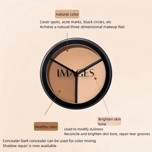 ثلاثي الألوان كريم إخفاء الكونتور لتغطية البقع وعلامات حب الشباب والهالات السوداء والدموع والفجوات كريم أساس كونتور قلم إخفاء يحتوي على سكوالان نباتي
