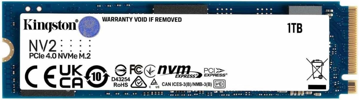 kingston NV2 NVMe PCIe 4.0 SSD 1000G M.2 2280 SNV2S/1000G, 1000GB