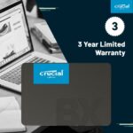 Crucial BX500 SSD 500GB 3D NAND SATA Internal Solid State Drive 2.5 inch black/blue- CT500BX500SSD1