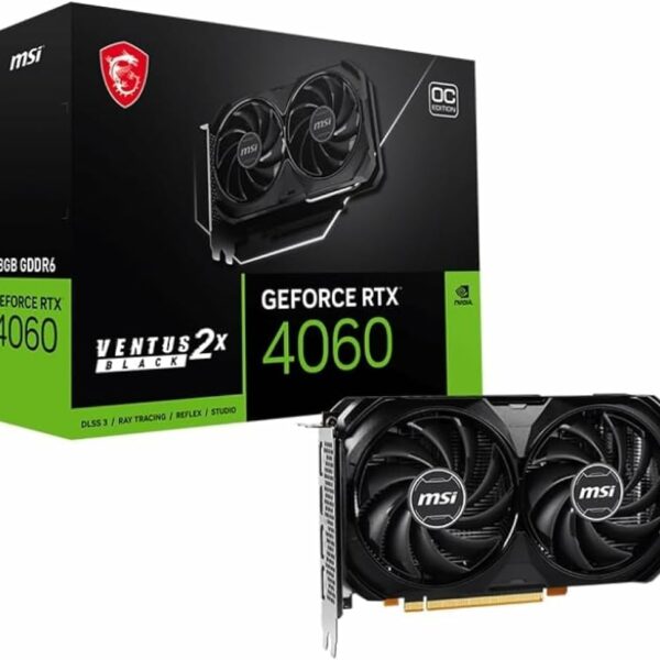 MSI GeForce RTX 4060 VENTUS 2X BLACK 8G OC NVIDIA 8 GB GDDR6 DLSS 3