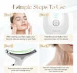 ANLAN Face Massager Against Wrinkles, Face Beauty Device with 3 Modes, 45°C V Face Beauty Meter Face Device for Skin Tightening & Lifting EMS Face Massage for Women V Shape Face Device (Paquete de 1)