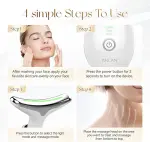 ANLAN Face Massager Against Wrinkles, Face Beauty Device with 3 Modes, 45°C V Face Beauty Meter Face Device for Skin Tightening & Lifting EMS Face Massage for Women V Shape Face Device (Paquete de 1)