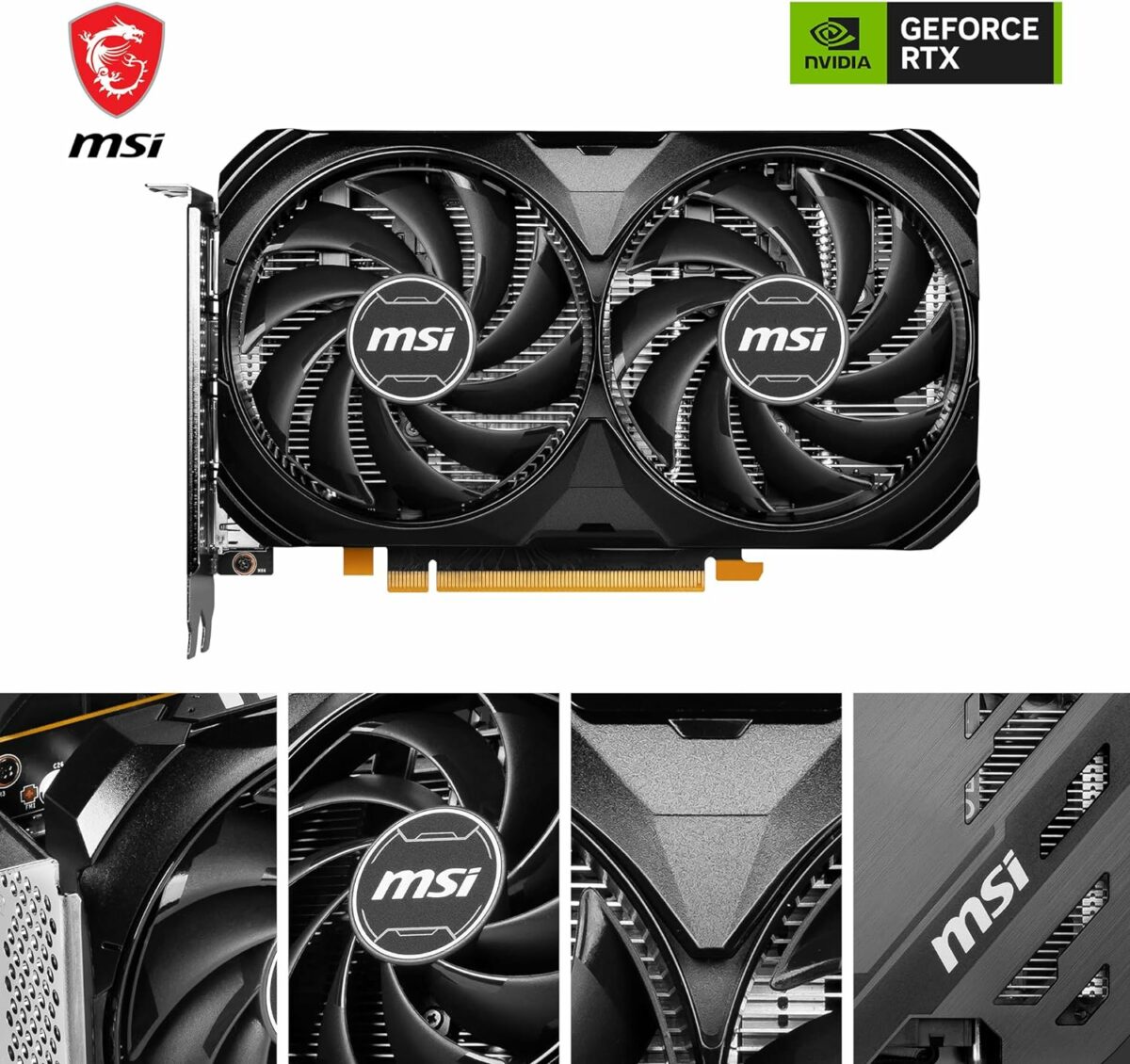 MSI GeForce RTX 4060 VENTUS 2X BLACK 8G OC NVIDIA 8 GB GDDR6 DLSS 3