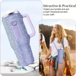 Glitter Rhinestone Water Bottle Holder, Mug Handbag with Strap, 40oz Mug with Handle, Mug Accessories For the right people: Global Material: Neoprene