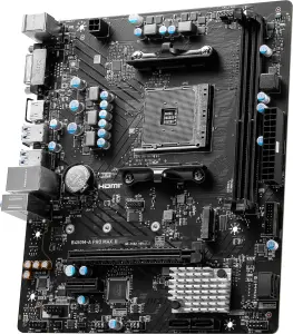 ⁦MSI B450M-A PRO MAX II ProSeries Motherboard (mATX, Supports AMD 5000/4000/3000/2000/1000 Series AM4 Processors, M.2, SATA 6G, USB 3.2 Gen 1, DDR4, HDMI/DVI, 2.5Gbps LAN)⁩ - الصورة ⁦2⁩