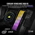 Corsair VENGEANCE RGB RS DDR4 RAM 16GB (2x8GB) 3200MHz CL16 Intel XMP 2.0 AMD Ryzen iCUE Compatible Computer Memory - Black (CMG16GX4M2E3200C16)