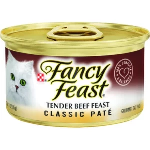 Fancy Feast Beef Feast Gourmet Wet Cat Food 85 gm فانسي فيست طعام القطط الرطب باللحم البقري 85 جم