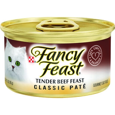 Fancy Feast Beef Feast Gourmet Wet Cat Food 85 gm فانسي فيست طعام القطط الرطب باللحم البقري 85 جم