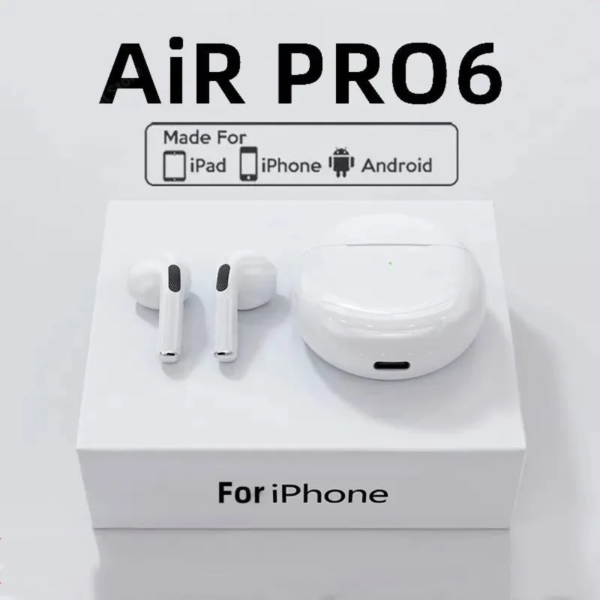 سماعة رأس لاسلكية بلوتوث Air Pro 6 TWS ، سماعة أذن صغيرة مع ميكروفون ، صندوق شحن ، سماعة رأس ، شاومي ، أيفون ، أصلي ، من Air