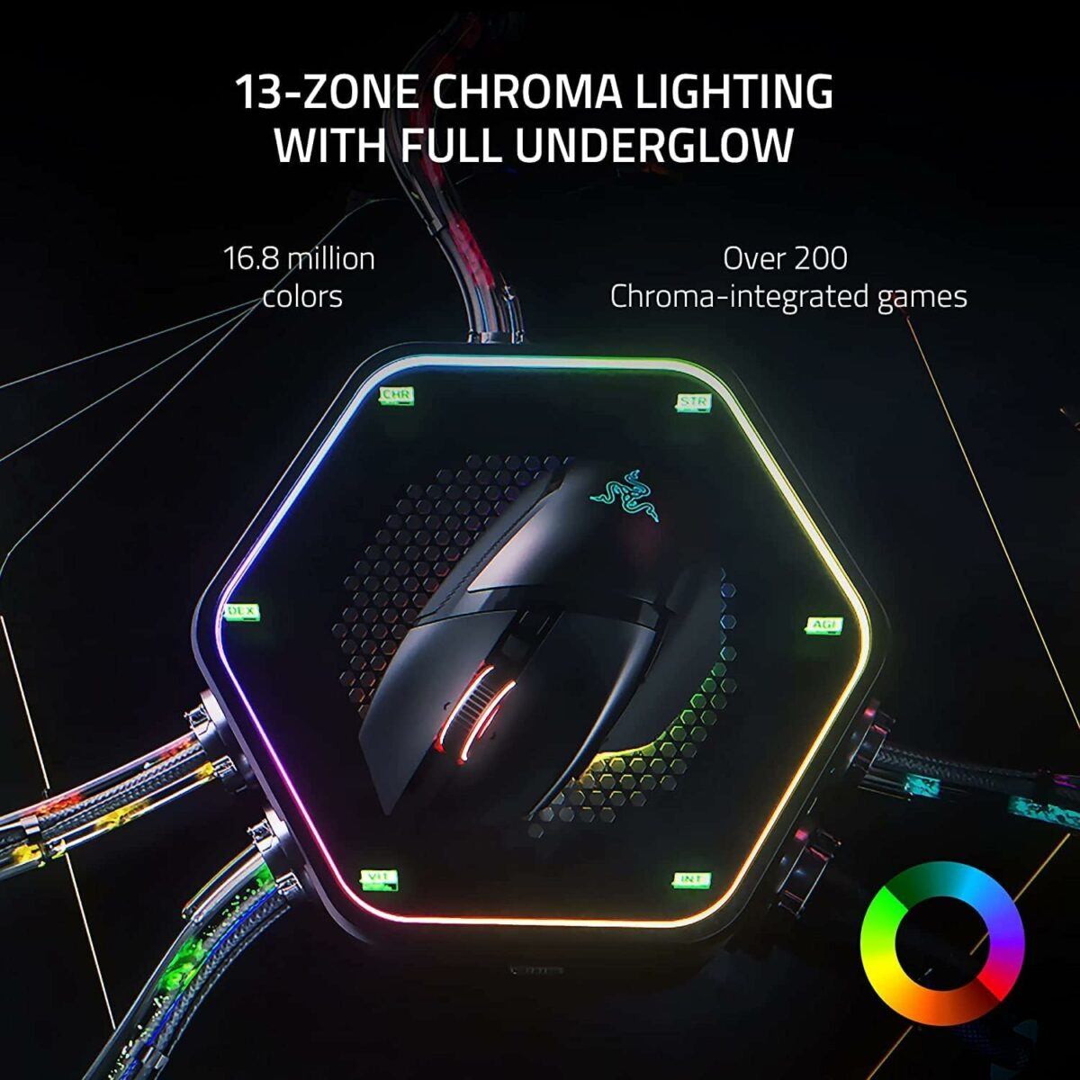 Razer Basilisk V3 Customizable Ergonomic Gaming Mouse: Fastest Mouse Switch - Chroma RGB Lighting 26K DPI Optical Sensor 11 Programmable Buttons HyperScroll Tilt Wheel Classic Black