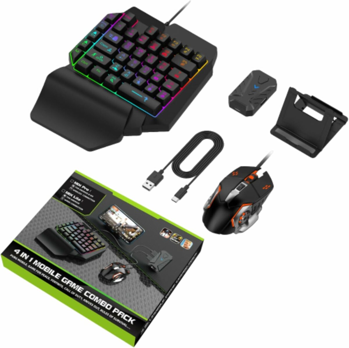 Bewinner Half Hand Gaming Keyboard and Mouse Combo