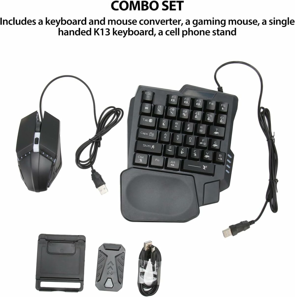 Bewinner Half Hand Gaming Keyboard and Mouse Combo