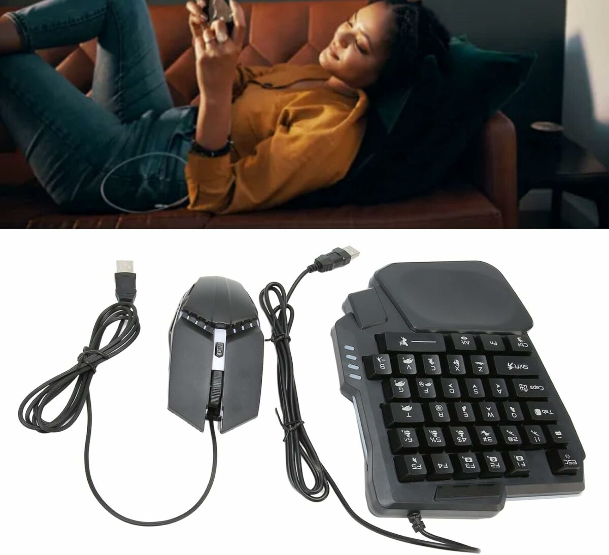 Bewinner Half Hand Gaming Keyboard and Mouse Combo