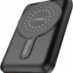 Promate Magnetic Wireless Power Bank, 10000mAh 15W Qi Wireless Mag-Safe Battery Pack with 20W USB-C Power Delivery Port, 18W QC 3.0 Port and Foldable Stand for iPhone 13, iPad Air PowerMag-10Pro Black