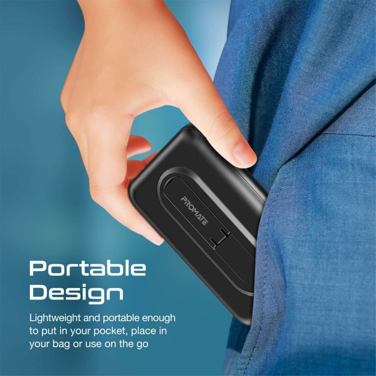 Promate Magnetic Wireless Power Bank, 10000mAh 15W Qi