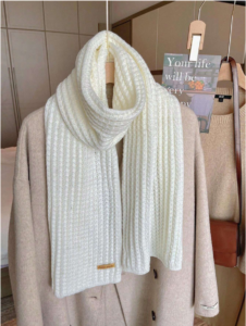 pc Women's Solid Color Thick Knitted Knit Scarf Neck Warmer, Suitable For Winter Outfits Casual