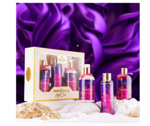 Estiara Passion Secret Rouge Bath & Body Beauty Skincare 3 Piece Gift Set Purple - Secret Rouge Body Lotion 350ML - Secret Rouge Shower Gel 350ML - Secret Rouge Natural French Fragrance Mist 250ML