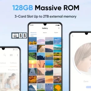 هاتف Realme Note 50 4G - رفيع للغاية، شاشة 90 هرتز، كاميرا 13 ميجابكسل بتقنية AI، تخزين 128 جيجابايت، بطارية 4890 مللي أمبير، مستشعر بصمات الأصابع، شحن USB-C، دعم لاسلكي [للجوال فقط]