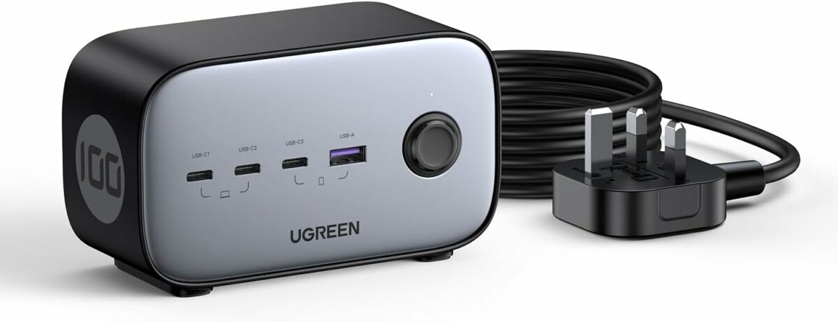 UGREEN 100W Power Strip USB C Charger, 6-in-1 DigiNest Pro Charger Station Multiport Extension Cord, Fast Charger Plug with 2×AC Outlets,3×USB C,1×USB A, 1.8M Extension Lead for Desktop, Home, Office