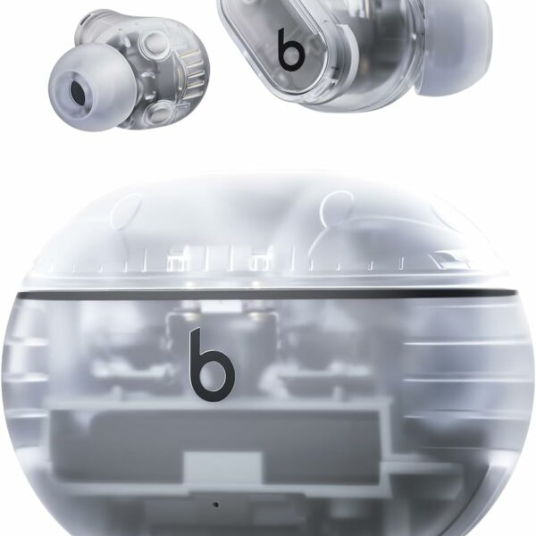 Beats Studio Buds + | True Wireless Noise Cancelling Earbuds, Enhanced Apple & Android Compatibility, Built-in Microphone, Sweat-Resistant Bluetooth Headphones, Spatial Audio – Transparent