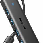 UGREEN USB Hub 3.0 4 Ports Multiport Adapter Ultra Slim Data Hub USB A Splitter [Charging Not Supported] Multiple USB Extension for Laptop,Desktop PC,Xbox,PS5,Mouse,Keyboard,Flash Drive,U Disk,Printer