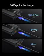 VRURC Power Bank 20000mAh USB C 22.5W