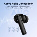 QCY T13 ANC Bluetooth Earphones, Active Noise Cancelling Wireless Earbuds, Bluetooth 5.3 Stereo Bass in Ear Earphones, 4 Mics Clear Calls, 30H Playtime, 10-Minute Charge, Black