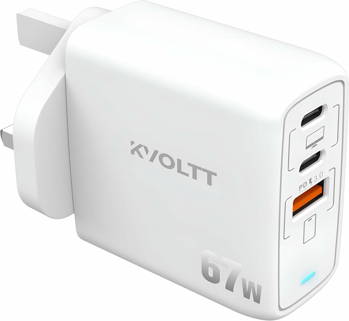 65w charger type C- 67W Gan charger Adapter, 3 ports USB