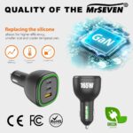 MrSEVEN 165W USB C&A Car Fast Charger, 3 in 1 PD3.1 and QC3.0 Super Fast Charger Adapter