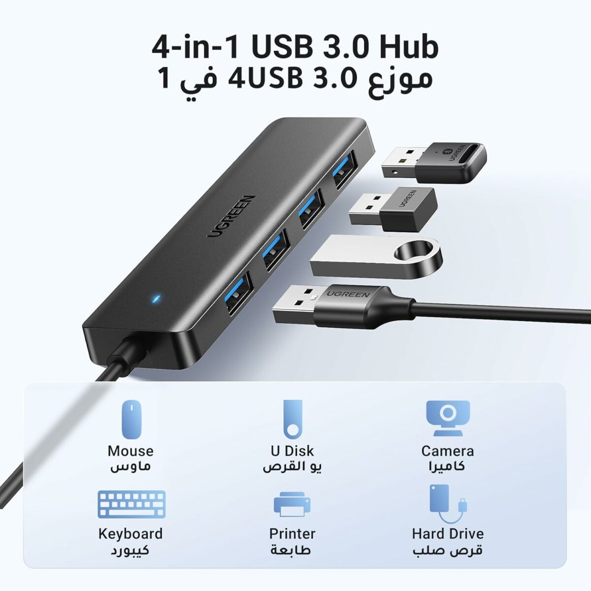 UGREEN USB Hub 3.0 4 Ports Multiport Adapter Ultra Slim