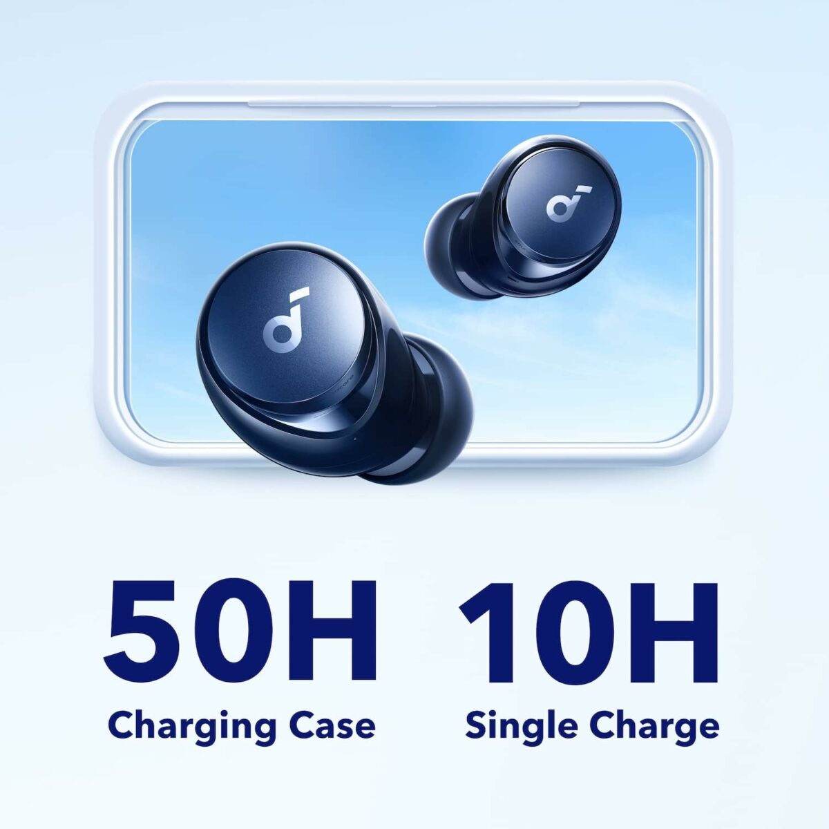 Soundcore by Anker Space A40 Auto-Adjustable Active Noise Cancelling Wireless Earbuds, Reduce Noise by Up to 98%, 50H Playtime, Hi-Res Sound, Comfortable Fit, App Customization, Wireless Charge