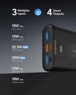 VRURC Power Bank 20000mAh USB C 22.5W